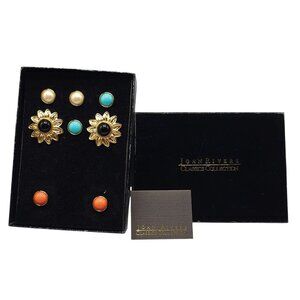 Joan Rivers Sunflower Earrings with 4 Interchangeable Centers